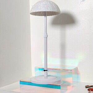 Adjustable Wig Stand White Lace Dome Tabletop Wig Holder Display Mannequin